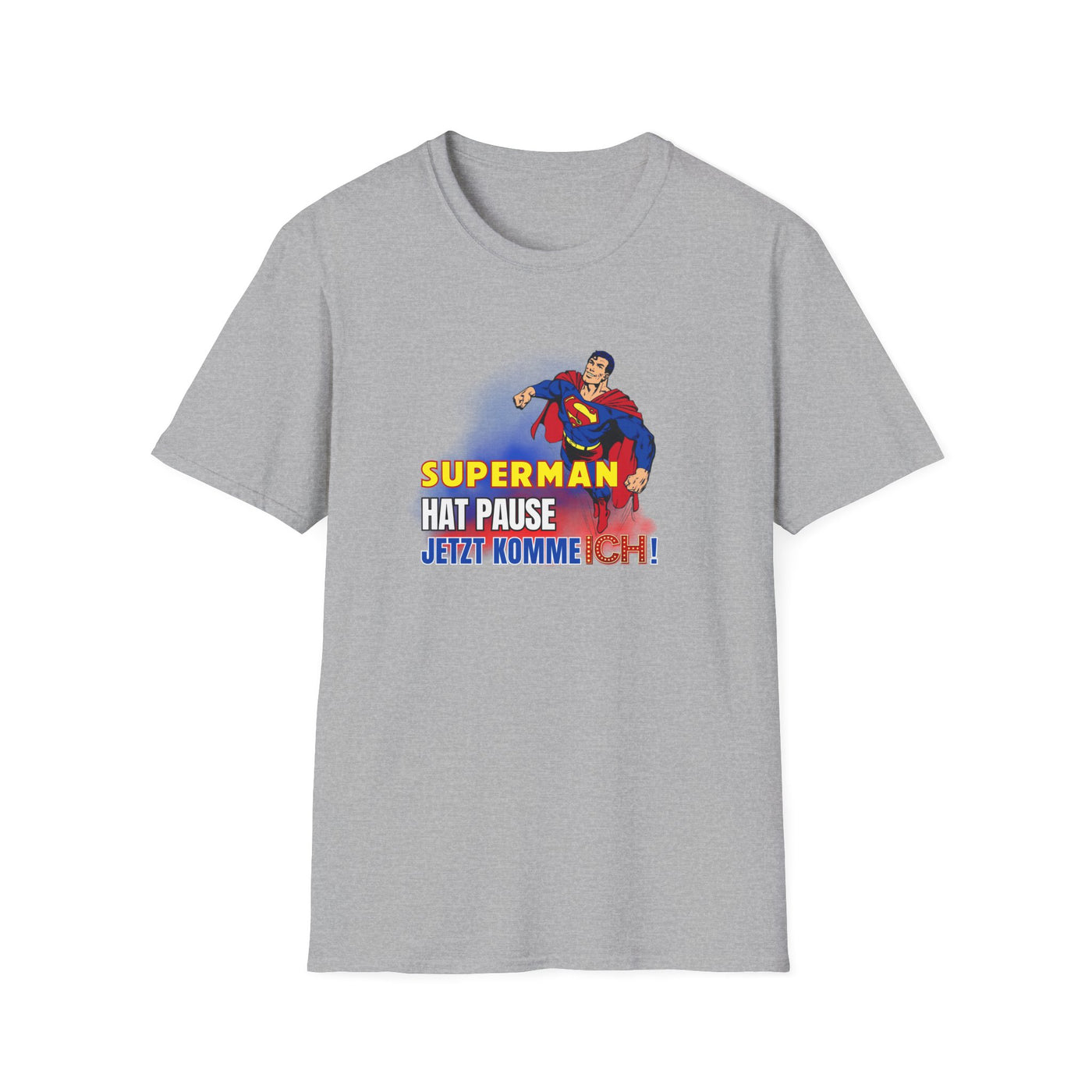 Superman Pause Unisex Softstyle T-Shirt - Fun Graphic Tee for Comic Fans