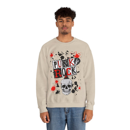 Punk Rock Crewneck Sweatshirt, Casual Streetwear Gift, Music Lover Apparel, Fall Fashion Layer, Unique Graphic Sweater