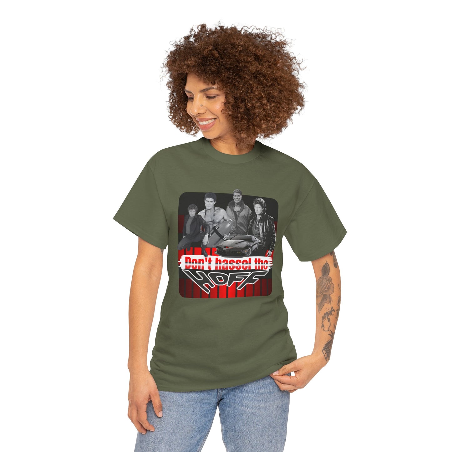 Don't Hassel the Hoff Unisex Heavy Cotton Tee | Retro Humor Shirt for Fans