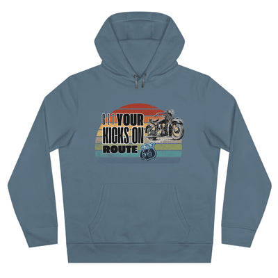 Retro Route 66 Motorcycle Hoodie Sweatshirt - Get your kicks on route 66