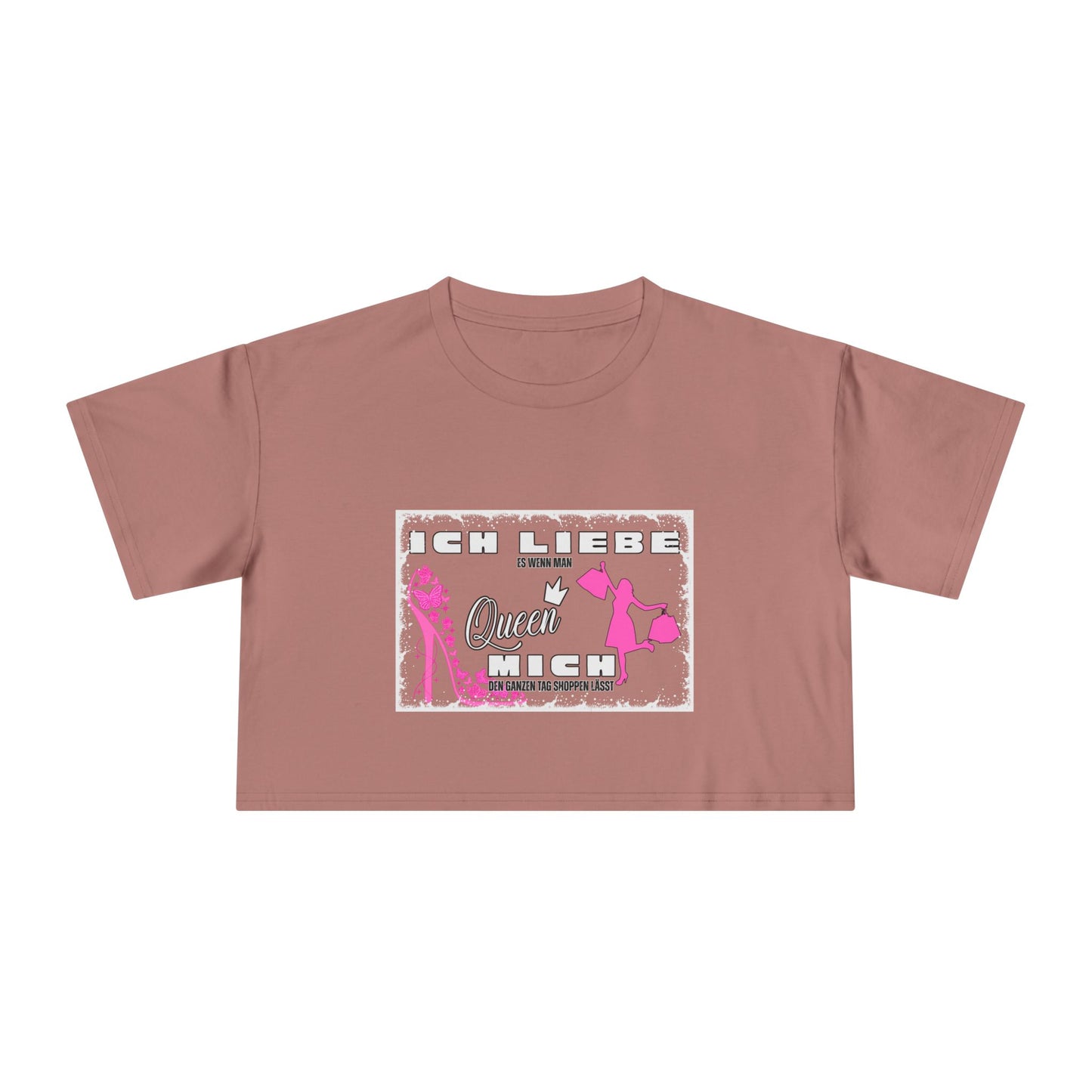 Ich liebe shoppe "Shopping Queen" Crop Tee  copped Shirt