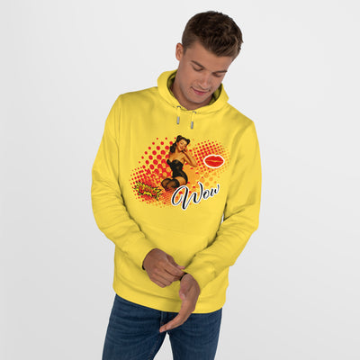 Retro Pin-Up Queen Hooded Sweatshirt - 'Wow' Graphic