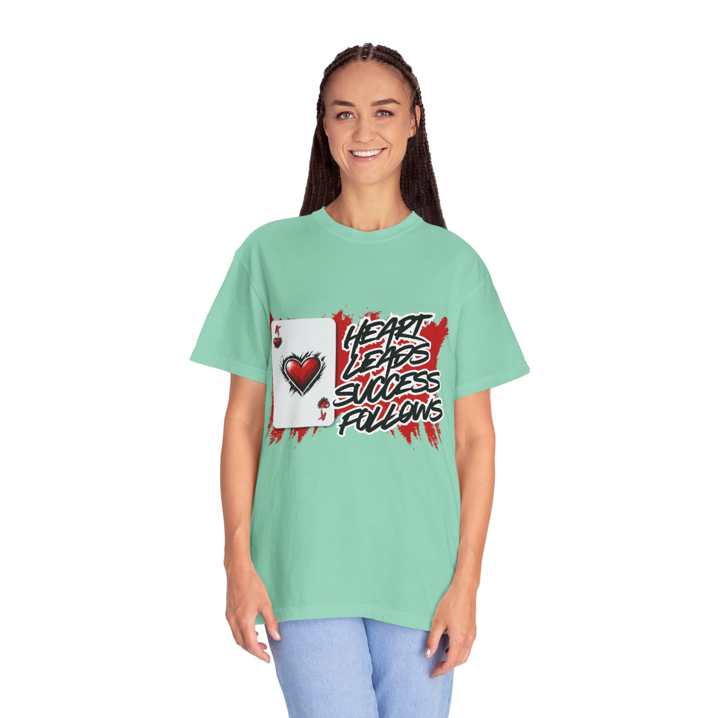 Heart Leads Success Unisex Heavy Cotton Tee | Graphic Tee | Casual Wear | Gift for Gamers | Inspirational Fashion | Streetwear