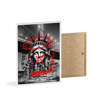 Freedom Poster with Wooden Frame - NYC Decor, Wall Art