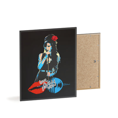 Love Amy Winehouse Poster with Wooden Frame - Vibrant Wall Art for Music Lovers