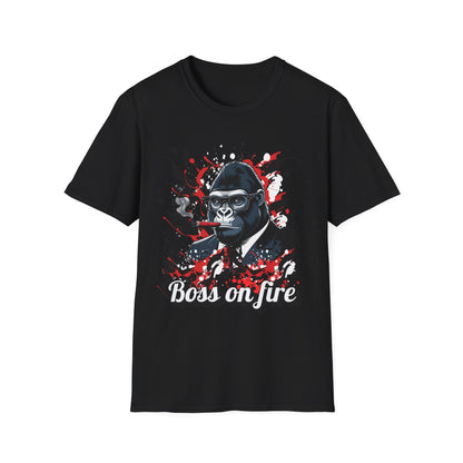 Boss on Fire Unisex T-Shirt, Funny Graphic Tee, Unique Gift, Casual Wear, Motivation Shirt