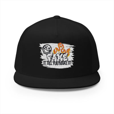 Embroidered 5 Panel Trucker Cap - Fake it til you make it