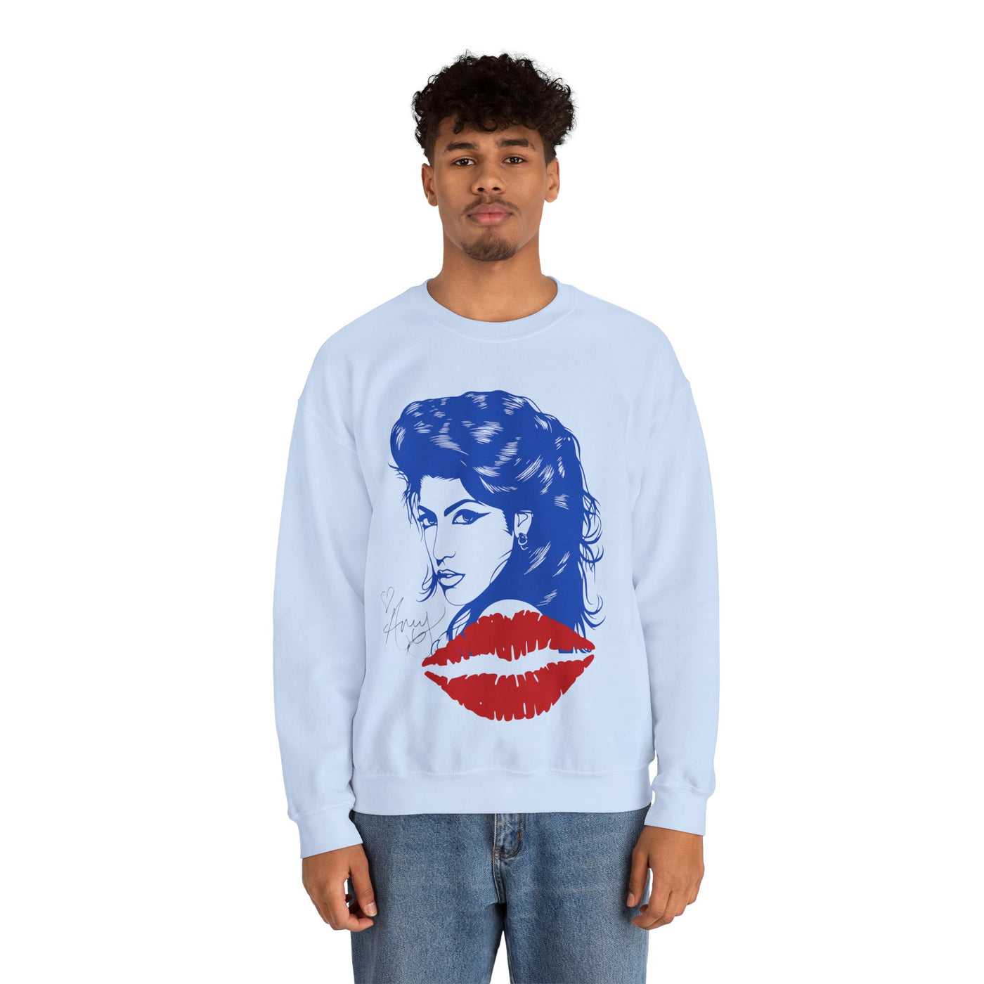 Amy Retro Kiss Graphic Hooded Sweatshirt for Fashion Lovers 
