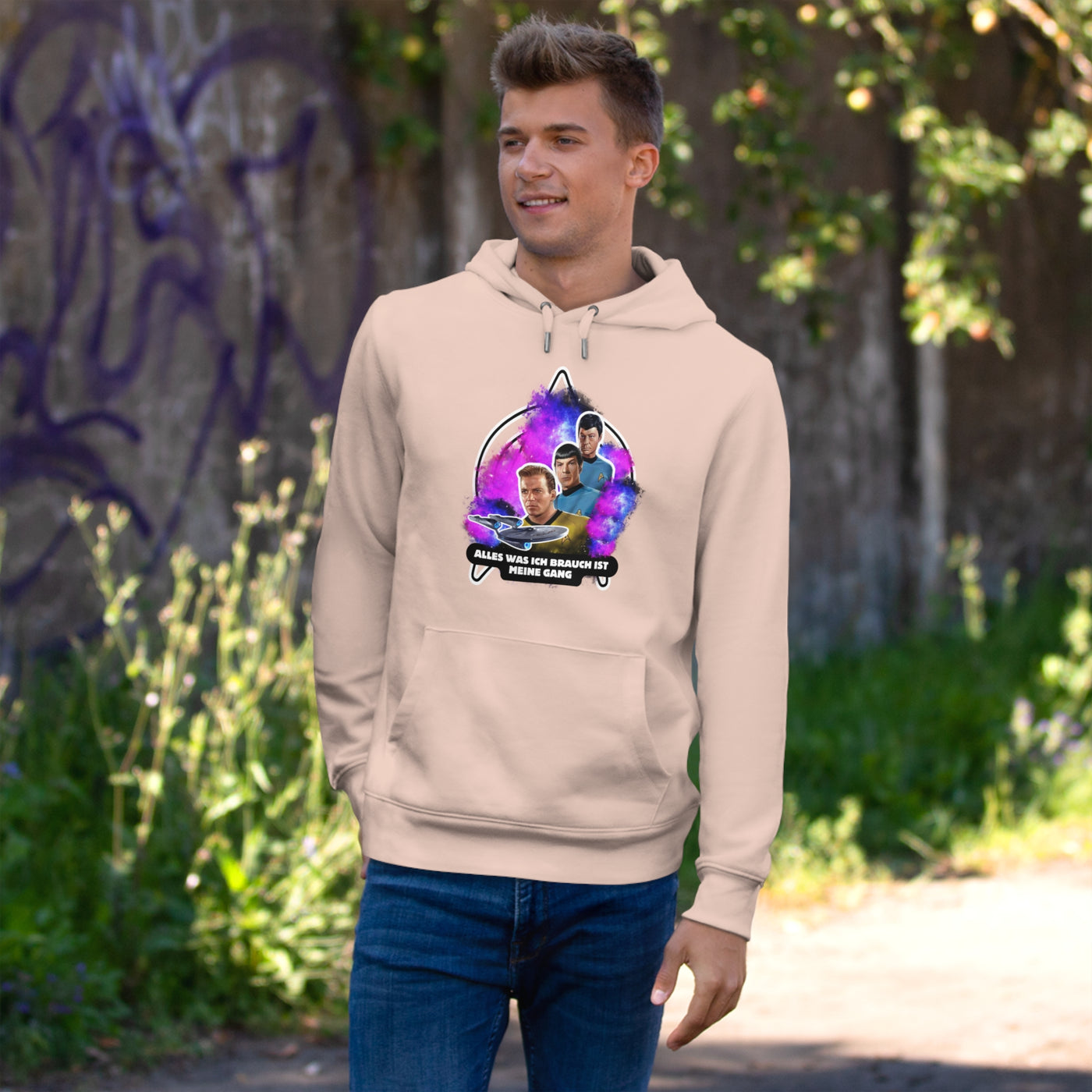 Hoodie Sweatshirt - Star trek "alles was ich brauch ist meine Gang"