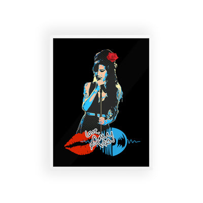 Love Amy Winehouse Poster with Wooden Frame - Vibrant Wall Art for Music Lovers