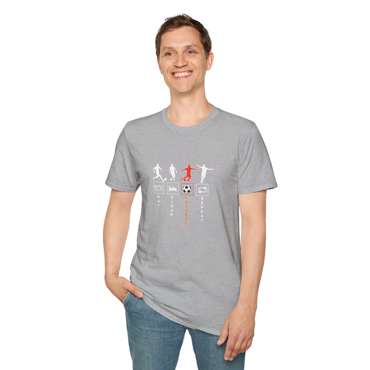 Fußball - Soccer Life Unisex T-Shirt - Eat, Sleep, Fußball, Repeat