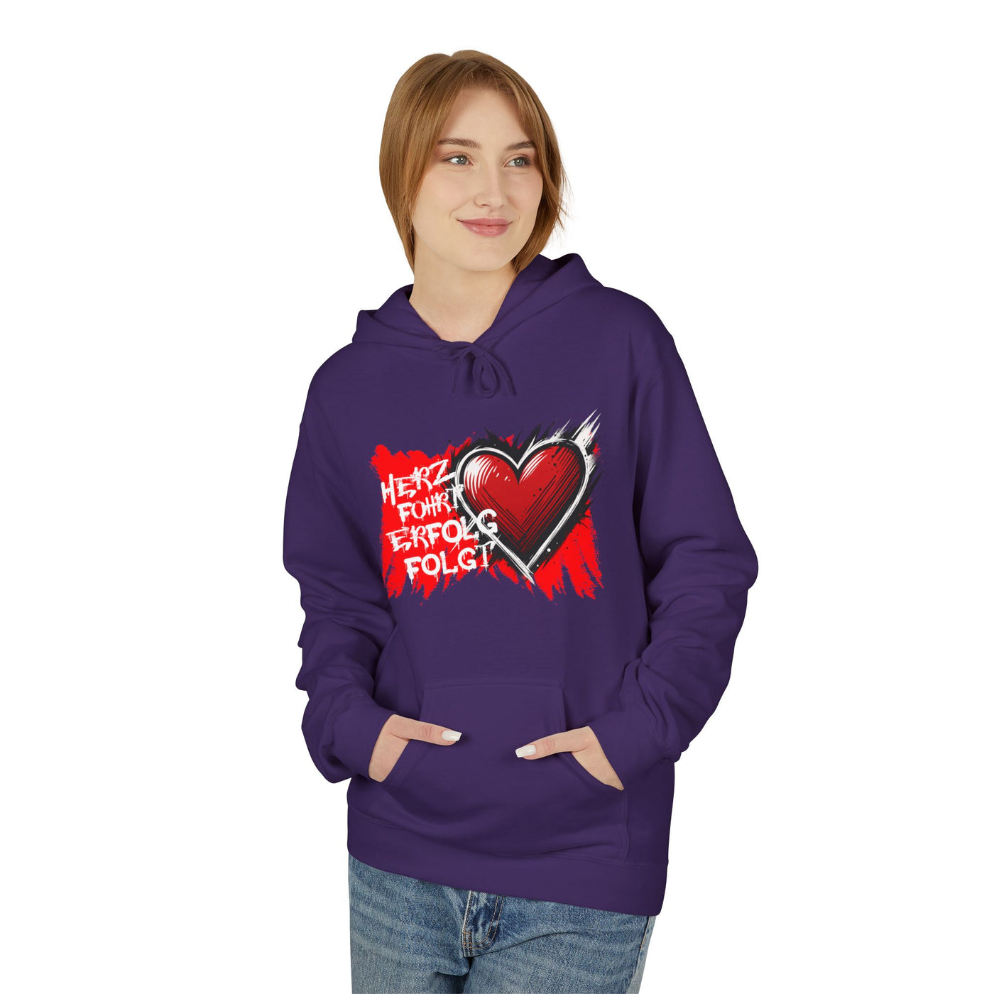 Herz führt Erfolg folgt Hoodie