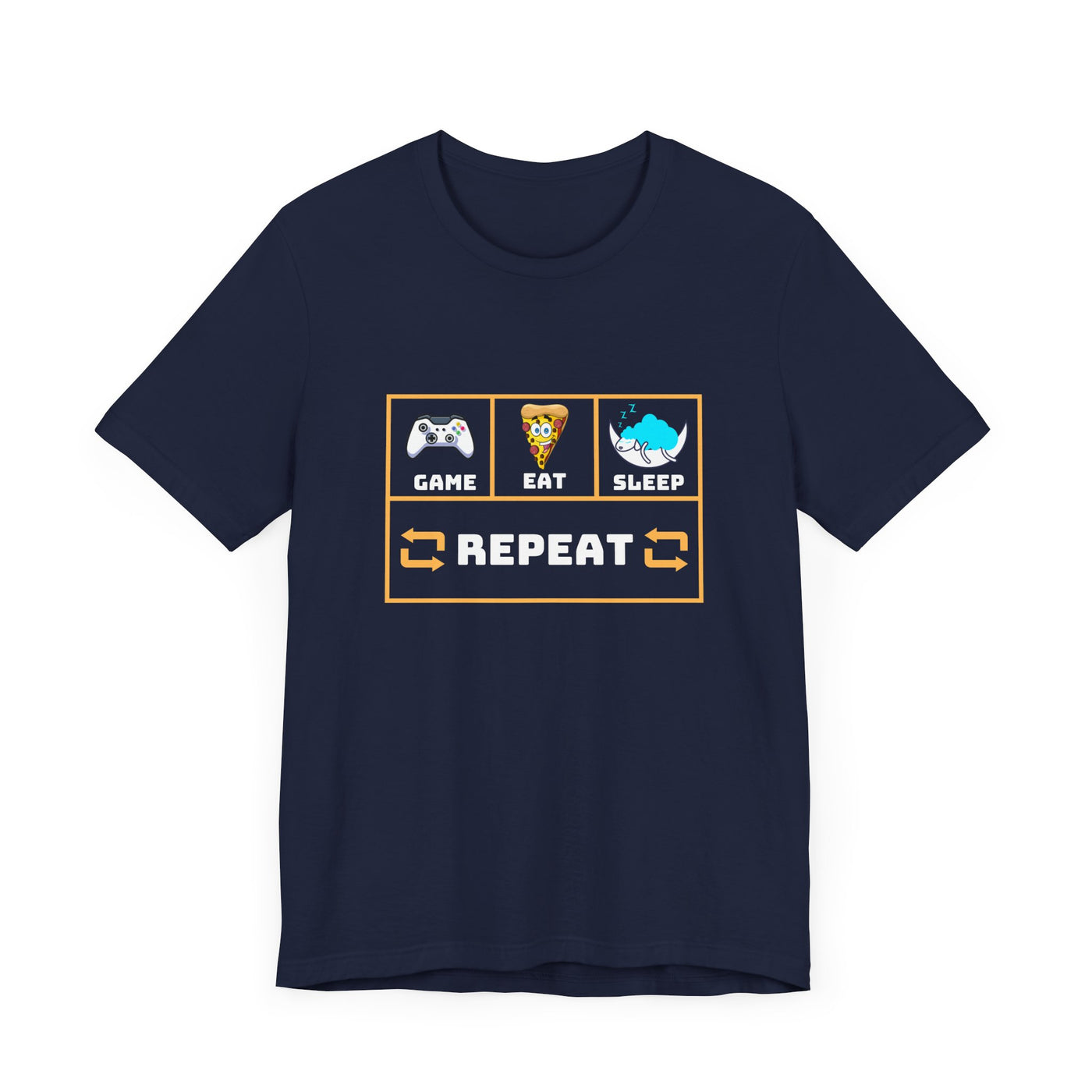 Gamer's motto shirt: Eat, Sleep, Game, Repeat T-shirt