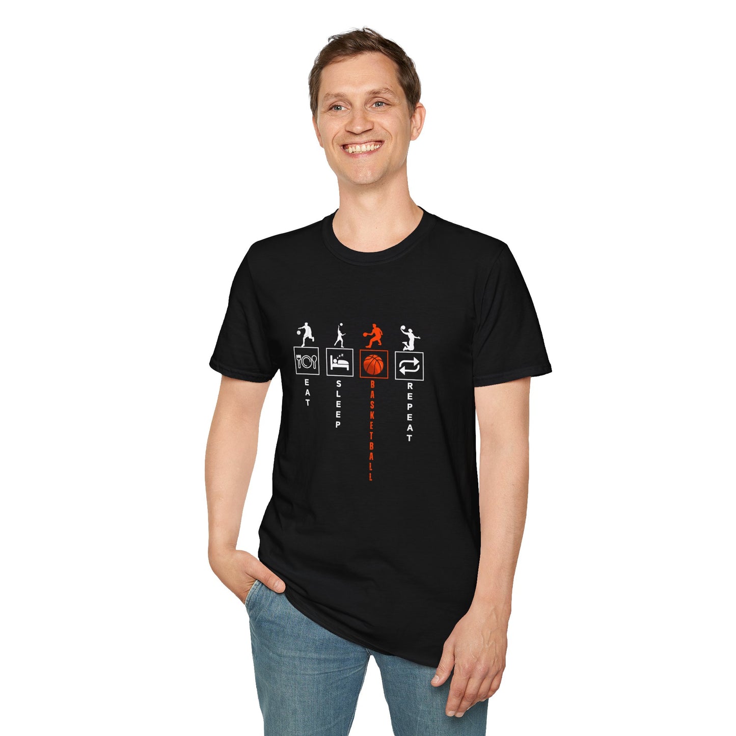 Basketball Life Unisex T-Shirt - Eat, Sleep, Basketball, Repeat