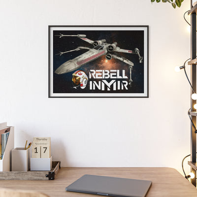 Star Wars X-Wing Fighter Poster with Wooden Frame - Rebel Inyir Decor