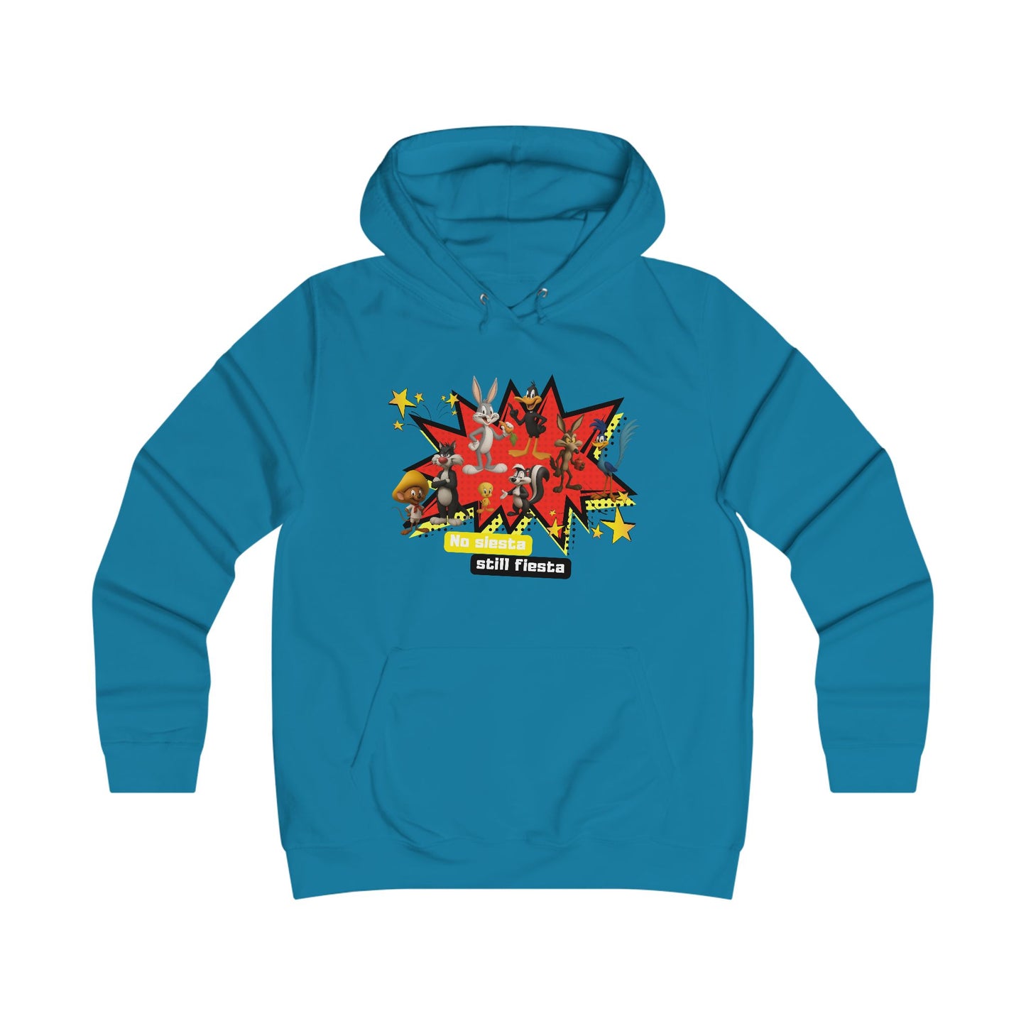 Girlie College Hoodie, Colorful Graphic Hooded Sweatshirt,