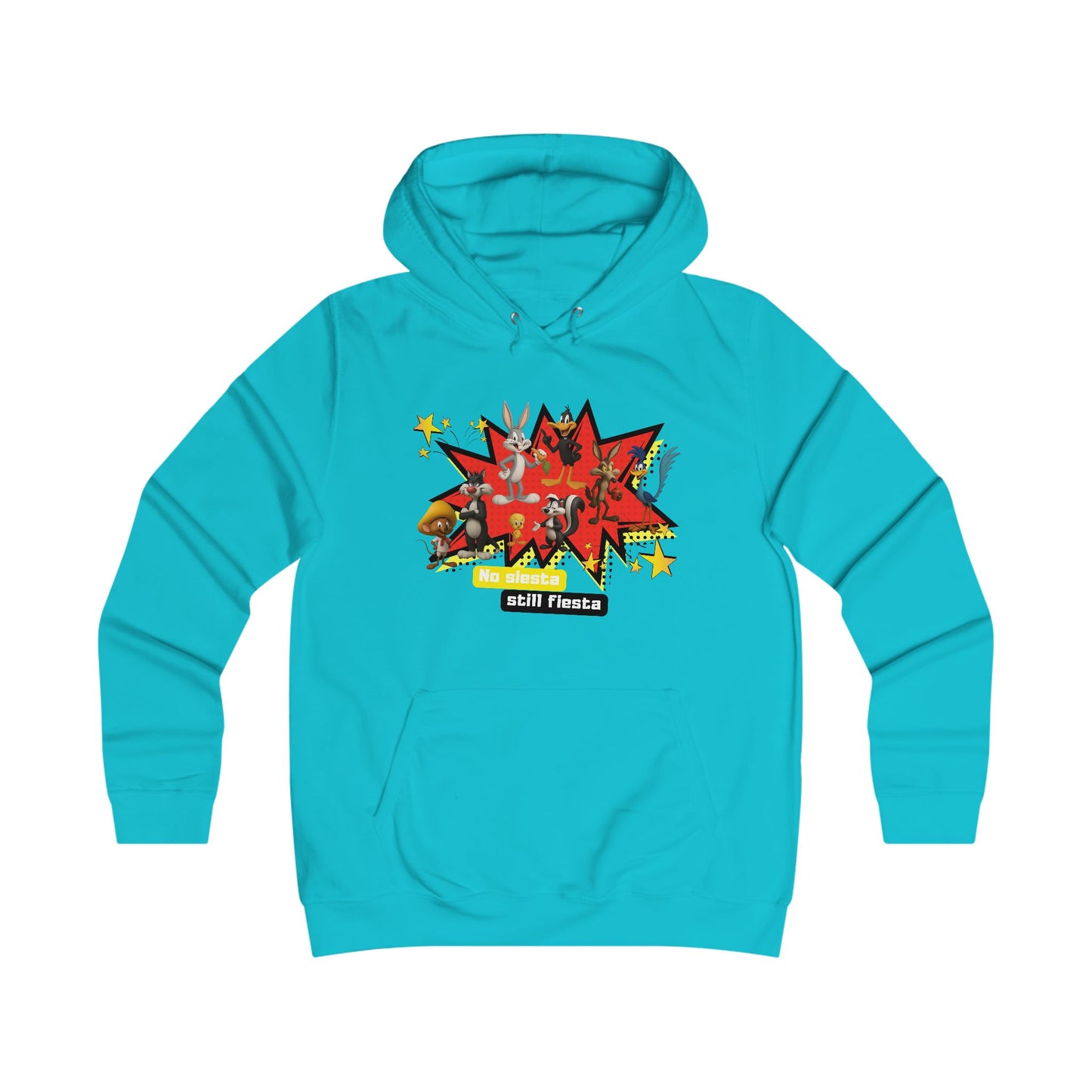Girlie College Hoodie, Colorful Graphic Hooded Sweatshirt,