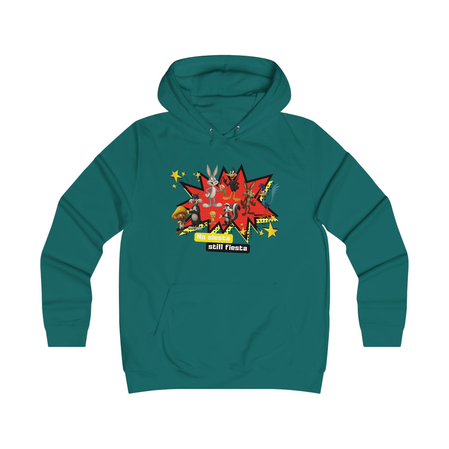 Girlie College Hoodie, Colorful Graphic Hooded Sweatshirt,