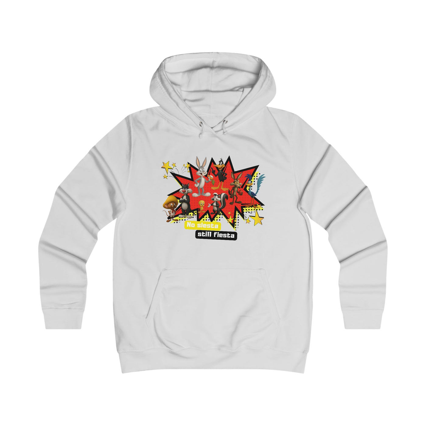 Girlie College Hoodie, Colorful Graphic Hooded Sweatshirt,