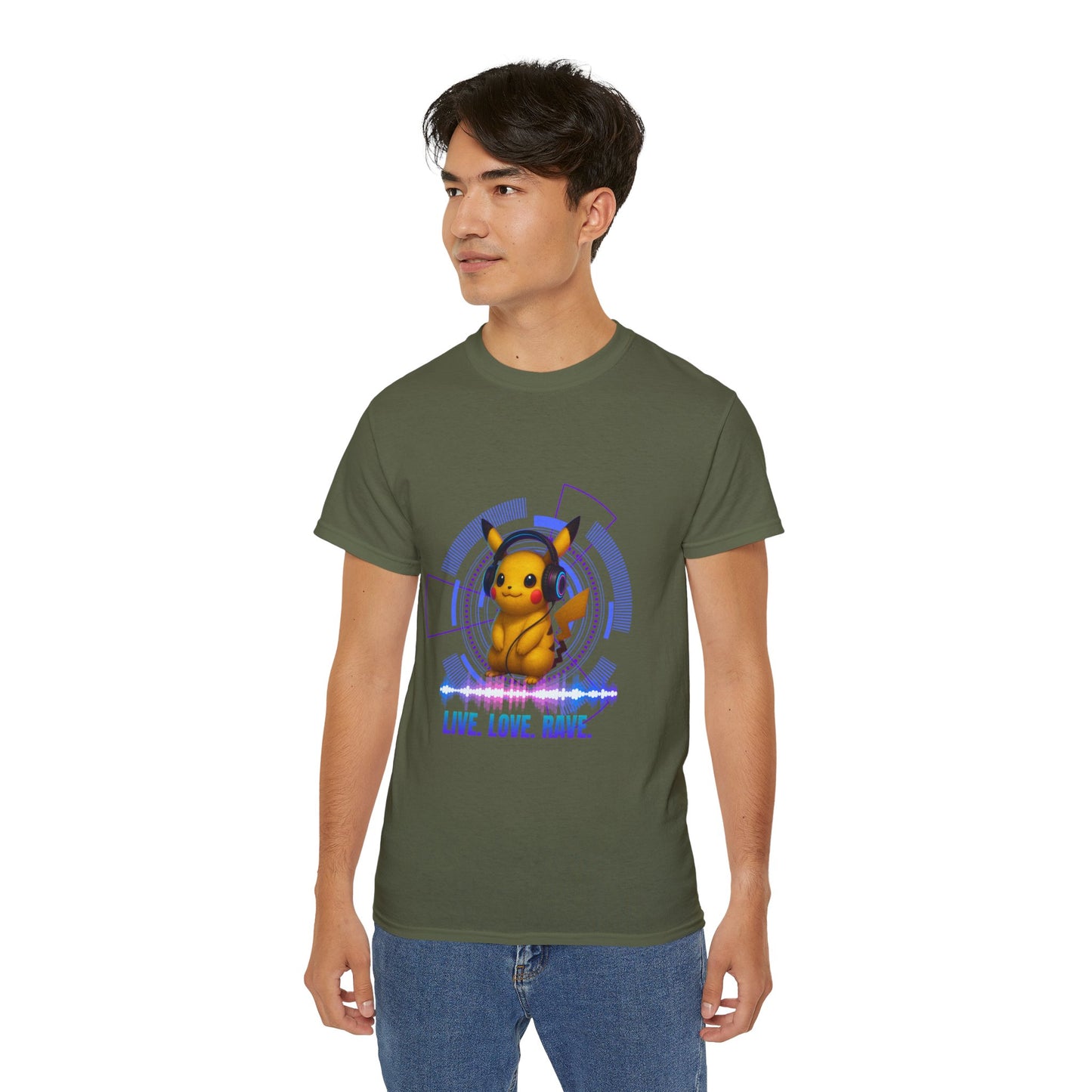 Rave T-Shirt, Fun Music Shirt, Live Love Rave - Techno - Pokemon
