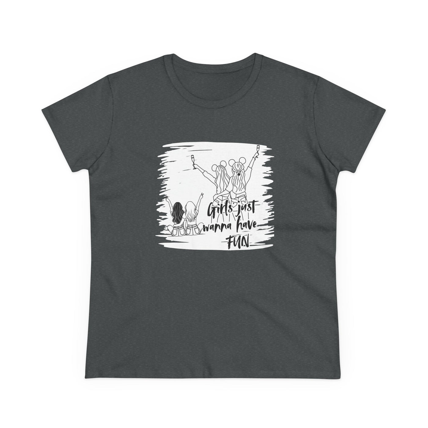 Girls Just Wanna Have Fun Cotton Tee - Women's Midweight Casual Shirt