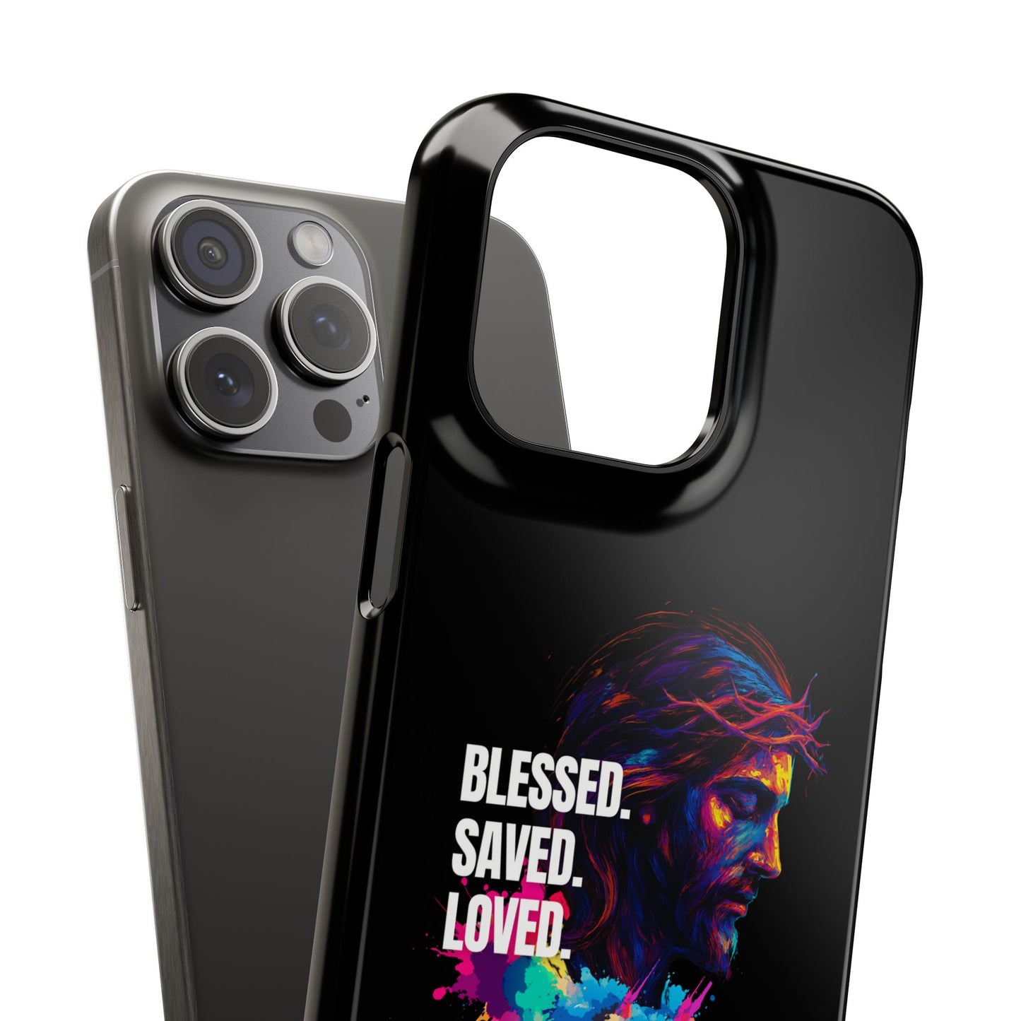 Blessed Saved Loved -  Snap Case Handyhülle - Jesus