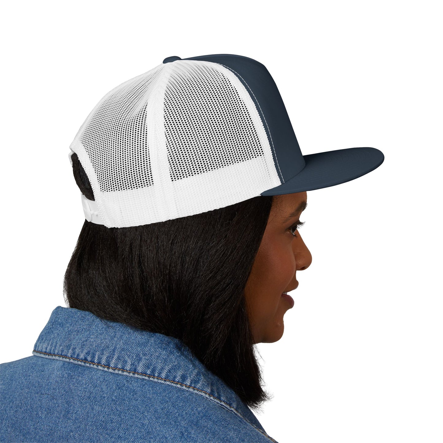 Embroidered 5 Panel Trucker Cap - Fake it til you make it