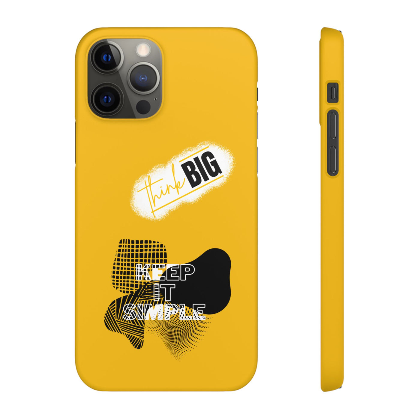 Handyhülle gelbe - Yellow Snap Case - 'Think BIG' for Motivated Individuals