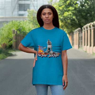 No Fear Just Fight T-Shirt, Motivational Shirt Muhammad Ali