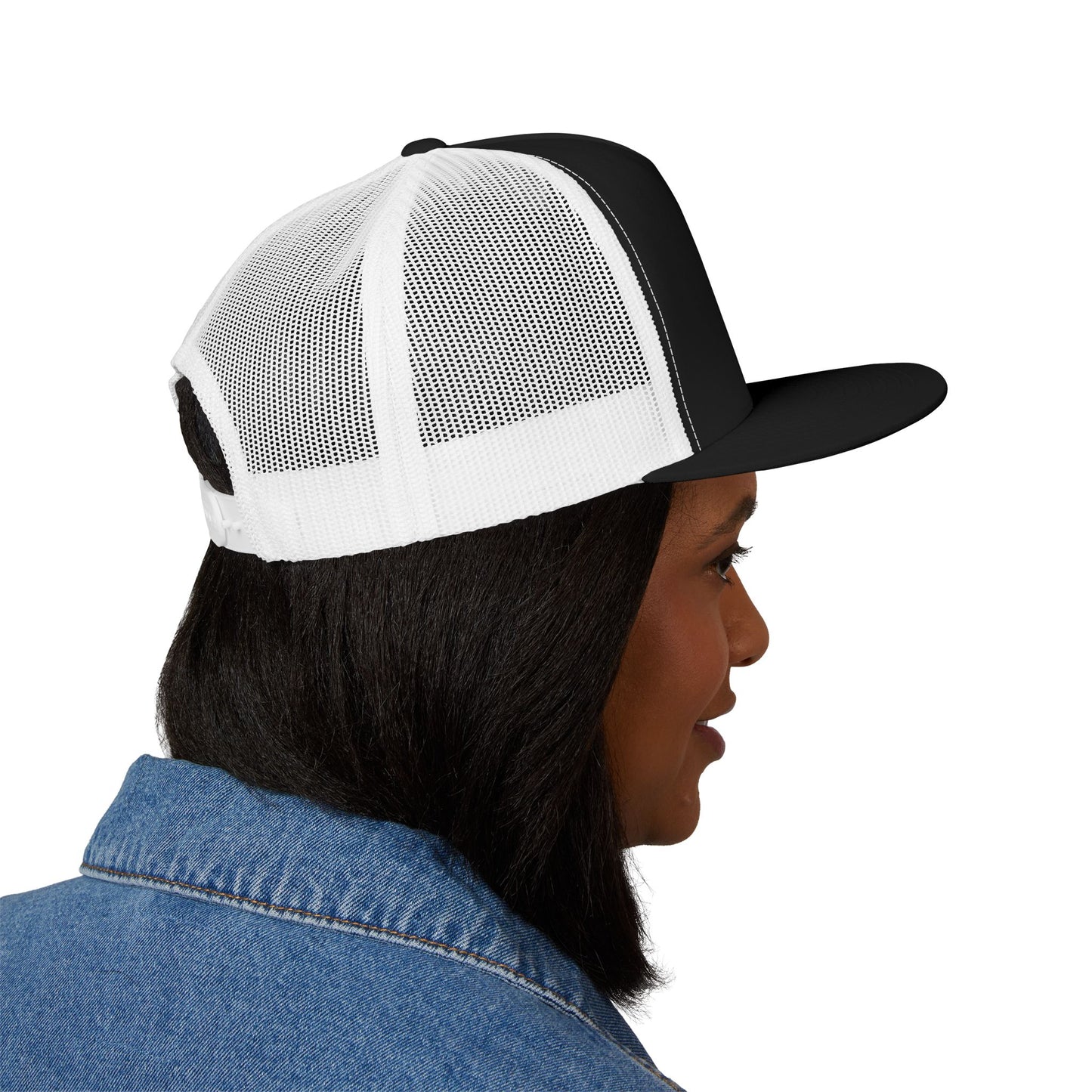 Embroidered 5 Panel Trucker Cap - Fake it til you make it