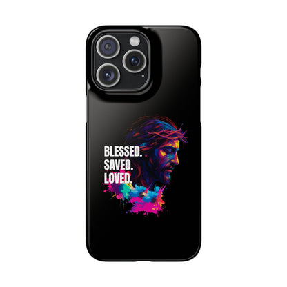 Blessed Saved Loved -  Snap Case Handyhülle - Jesus