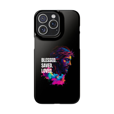 Blessed Saved loved - Snap Case - Jesus