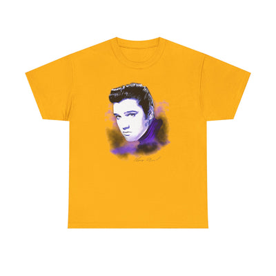 Elvis Portrait Unisex Heavy Cotton Tee - Retro Music Fan Gift