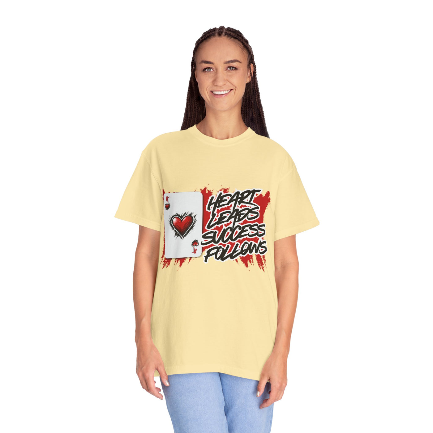 Heart Leads Success Unisex Heavy Cotton Tee | Graphic Tee | Casual Wear | Gift for Gamers | Inspirational Fashion | Streetwear