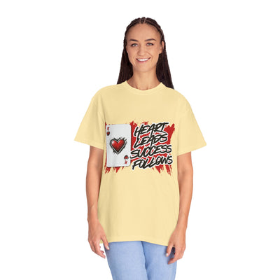 Heart Leads Success Unisex Heavy Cotton Tee | Graphic Tee | Casual Wear | Gift for Gamers | Inspirational Fashion | Streetwear