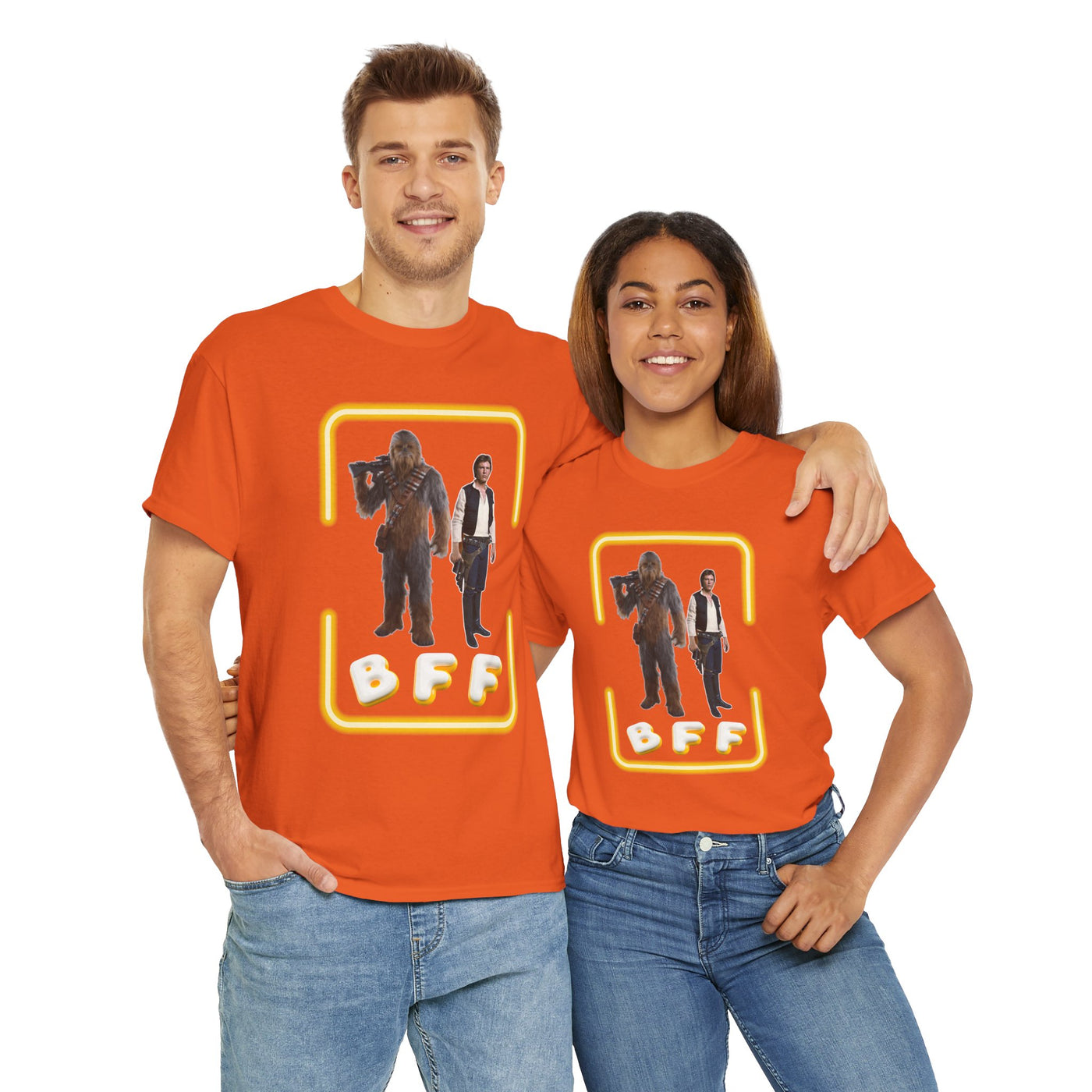BFF Chewbacca &amp; Han Solo Unisex Heavy Cotton Shirt