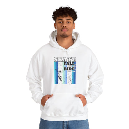 Skateboarding Warmup Hoodie - 'Skate Fall Get Up Ride Repeat' Design