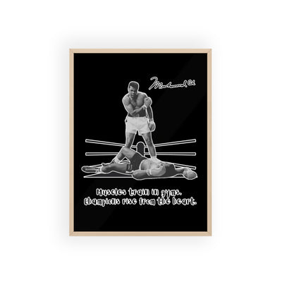Boxing Inspired Wall Art Poster with Wooden Frame - Muhammad Ali 