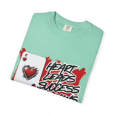 Heart Leads Success Unisex Heavy Cotton Tee | Graphic Tee | Casual Wear | Gift for Gamers | Inspirational Fashion | Streetwear