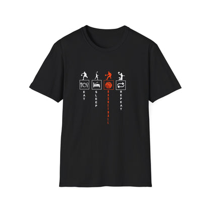 Basketball Life Unisex T-Shirt - Eat, Sleep, Basketball, Repeat