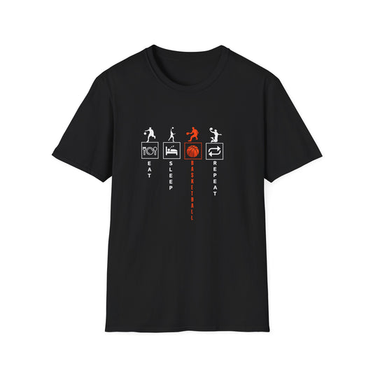 Basketball Life Unisex T-Shirt - Eat, Sleep, Basketball, Repeat