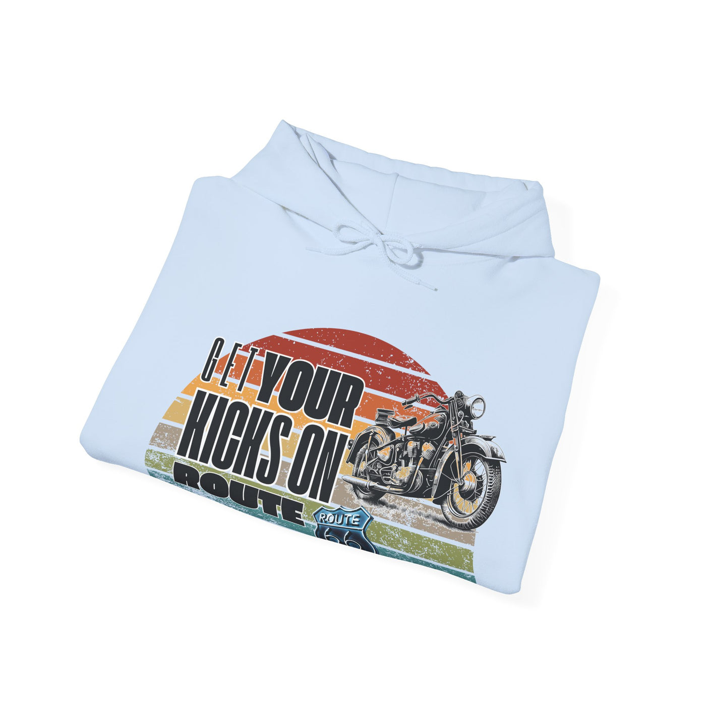 Retro Motorcycle Adventure Hoodie - 'Get Your Kicks On Route 66'
