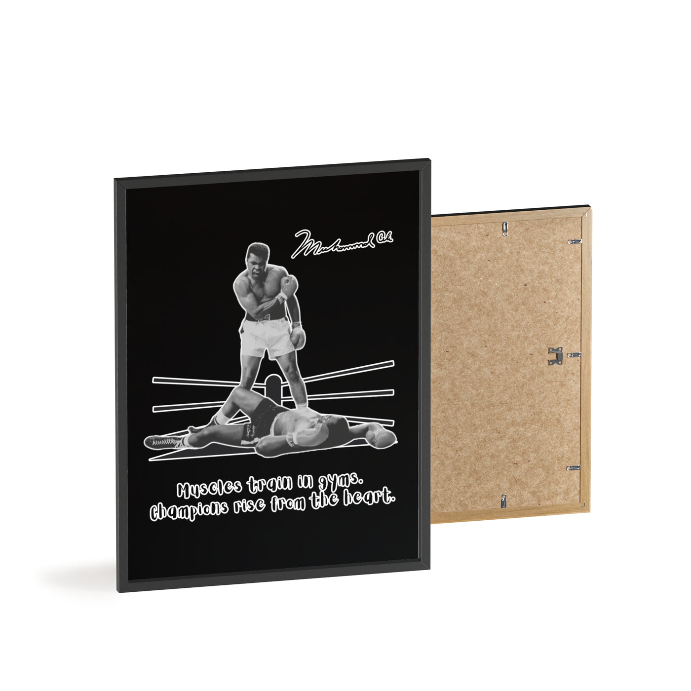 Boxing Inspired Wall Art Poster with Wooden Frame - Muhammad Ali 