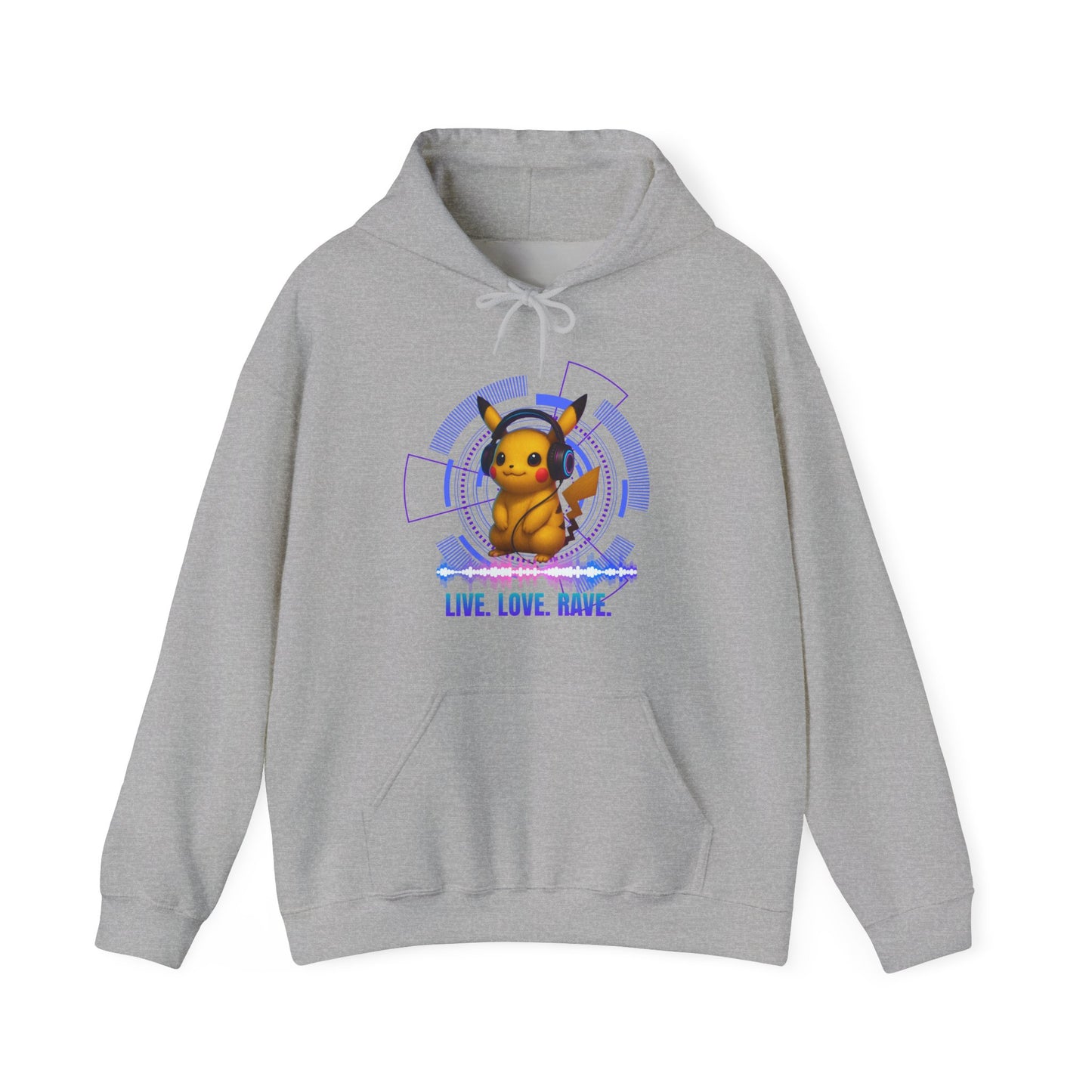 Rave Hoddie, Live Love Rave - Techno - Pokemon