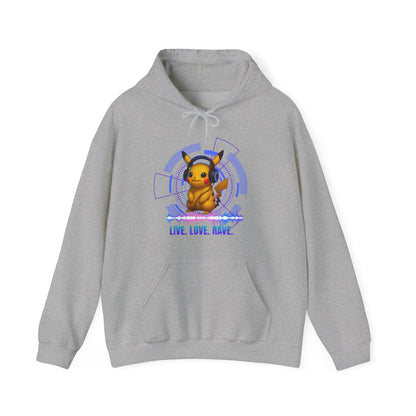Rave Hoddie, Live Love Rave - Techno - Pokemon