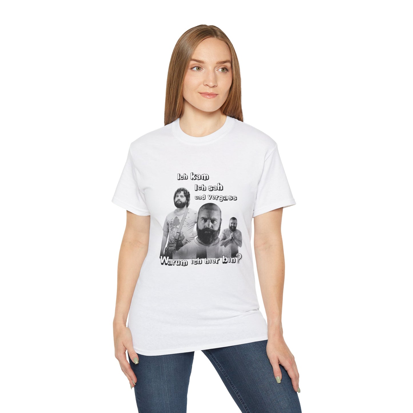 T ShirtUnisex Witz  Alan Garner– Ich kam ich sah und vergaß - Warum ich hier bin!