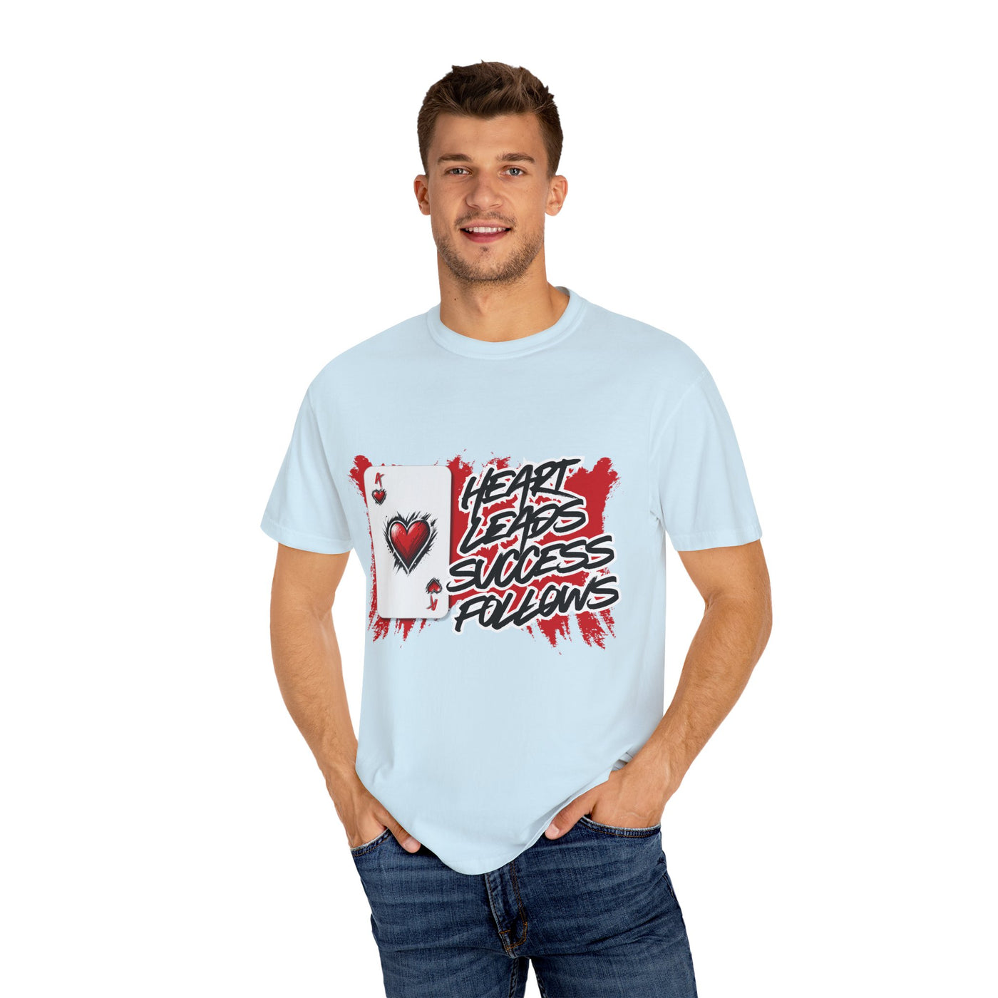Heart Leads Success Unisex Heavy Cotton Tee | Graphic Tee | Casual Wear | Gift for Gamers | Inspirational Fashion | Streetwear