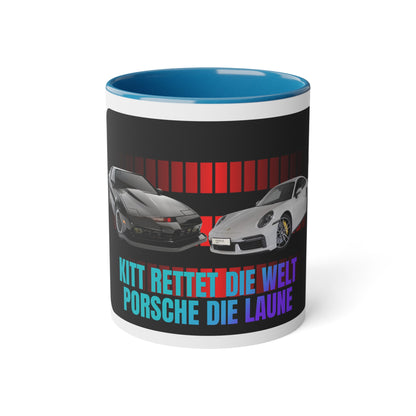 KITT and Porsche The Mood Mug, KITT Mug, Porsche Mug, Car Enthusiast Gift, Personalized Coffee Mug, Automotive Décor