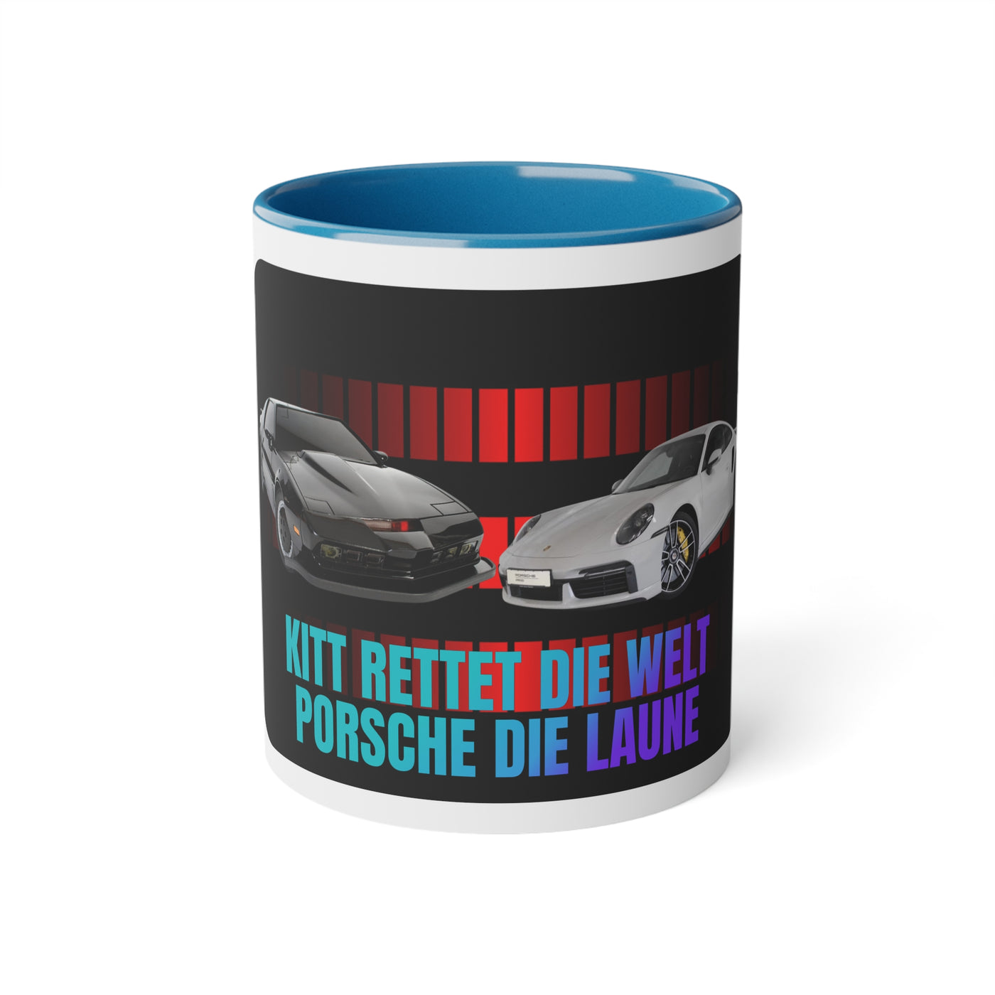 KITT and Porsche Die Laune Mug, KITT Mug, Porsche Mug, Tasse
