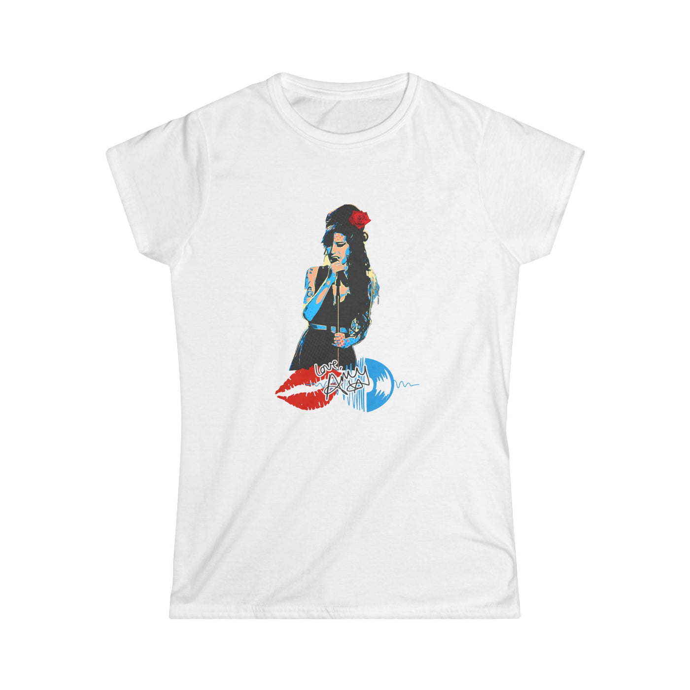 Amy Winehouse Bold Floral Art Women's Shirt